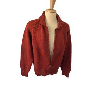 Eddie Bauer 90s Wool Zip Cardigan Sweater Jacket Sz L Australia Made